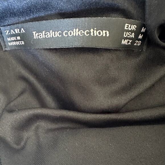 Zara Trafaluc Plaid Tweed Boucle Dress Pocket Black & White Classic Modern Retro - Picture 7 of 7